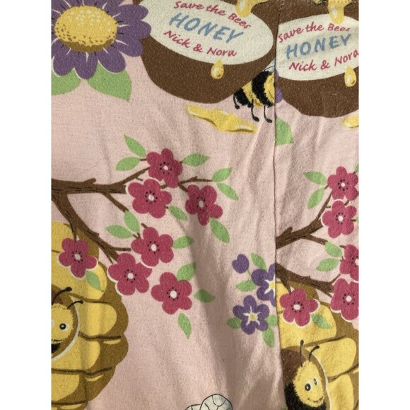Nick & Nora Save the Bees Set Size L Pink Pajamas Capri Pants Honey - Picture 6 of 7